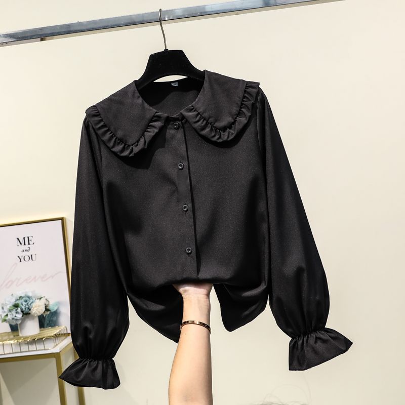 Summer Youth Clothing - Spring Autumn New Doll Neck Black