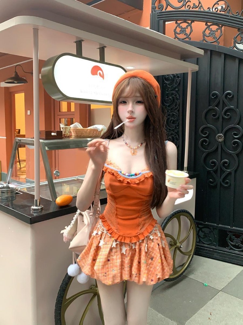 Summer New Orange Dopamine Swe - Summer Clothing Model 评论和价格