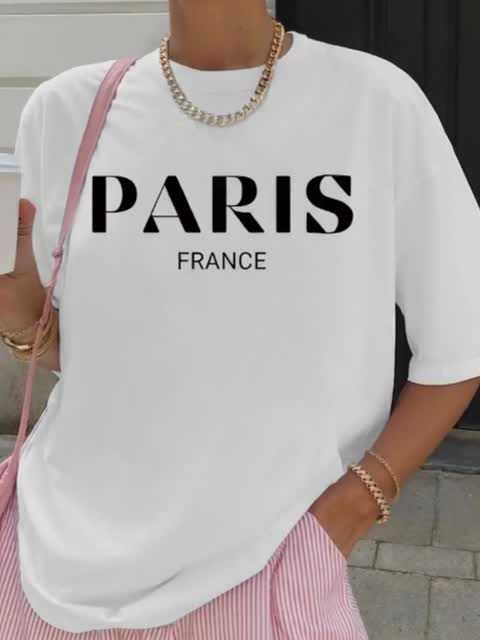Women'S Casual Short-Sleeve Cr - Summer Clothing In Paris 评论和价格