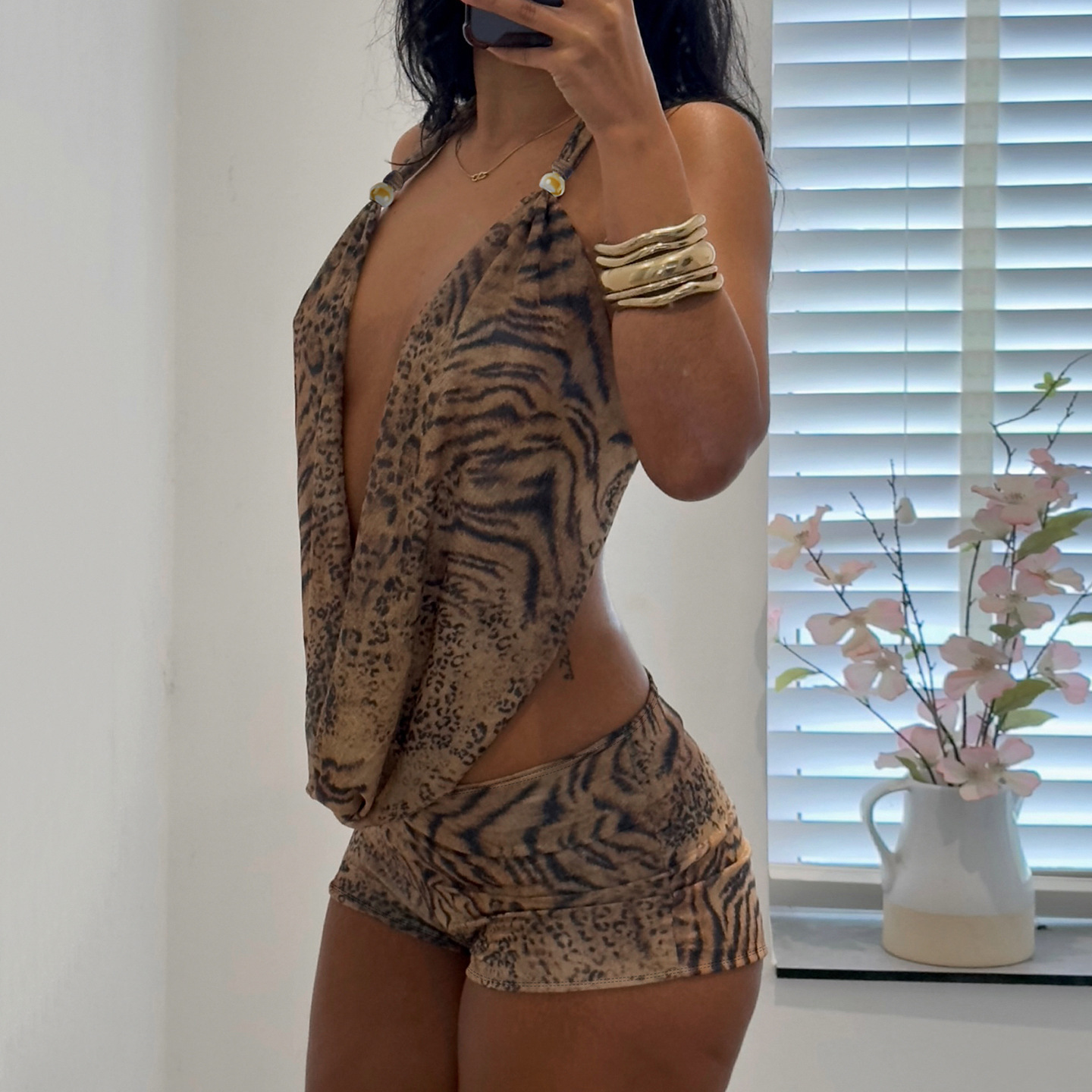 Woman's Leopard Print 2 Piece  - Summer Clothing Model 评论和价格