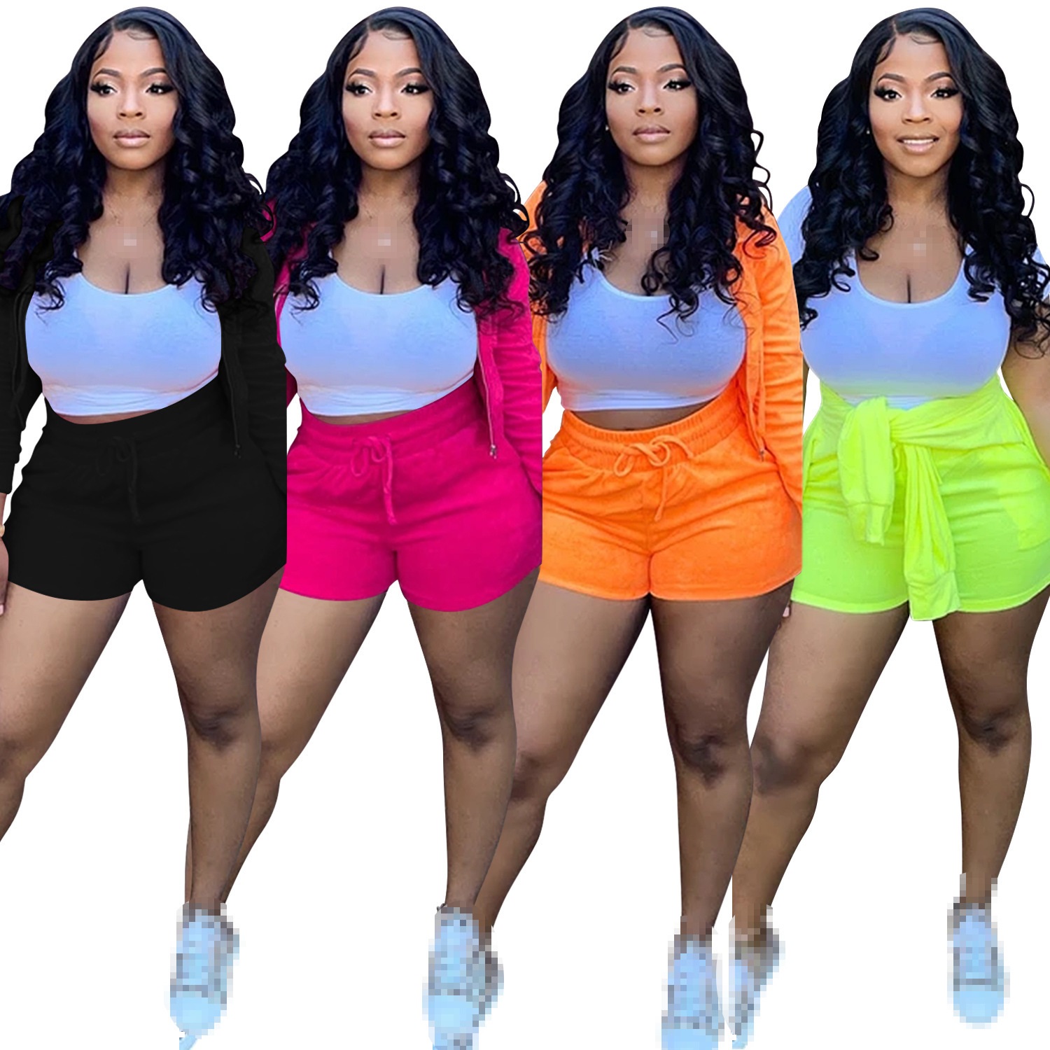 shorts sets 3 piece set women  - Summer Clothing Model 评论和价格