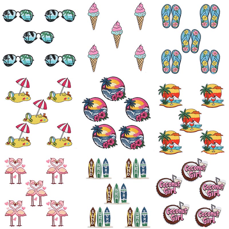 10PCS Summer Beach Wave Embroi - Summer Clothing Pictures 评论和价格