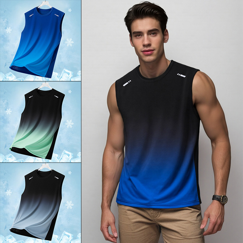 Men Gradient Sports Vest Light - Summer Youth Clothing 评论和价格
