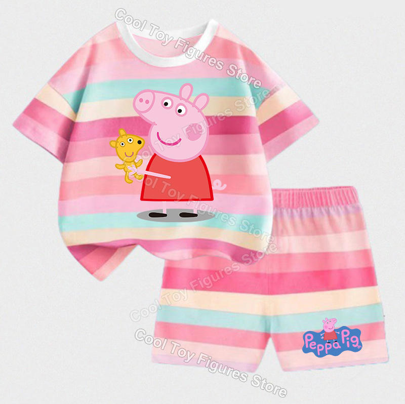 Peppas Pig Series Stripes Loun - Summer Clothing Gifts 评论和价格