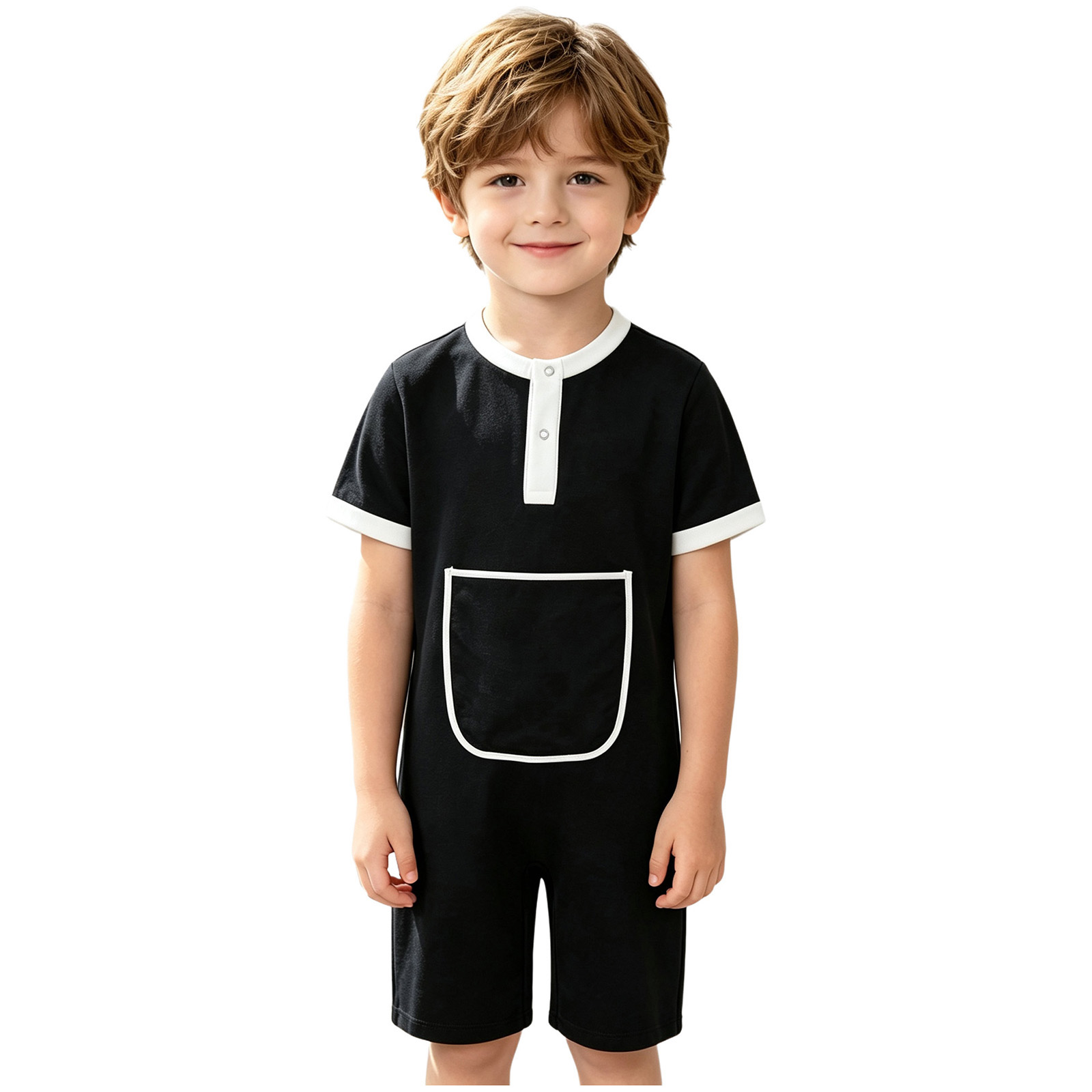 Kids Boys Girls Press Buttons  - Summer Clothing Kids Boys 评论和价格