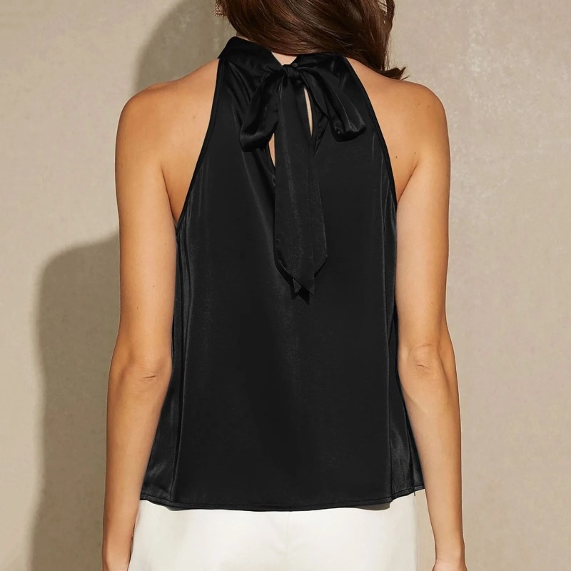 Elegant Satin Halter Neck Tank - Summer Clothing Images 评论和价格