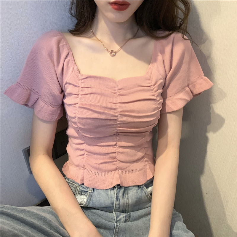 Knitted Fashion Blouse Woman R - Summer Youth Clothing 评论和价格